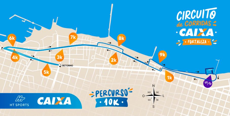 Mapa do percurso da CIRCUITO DE CORRIDAS CAIXA - ETAPA FORTALEZA 2026